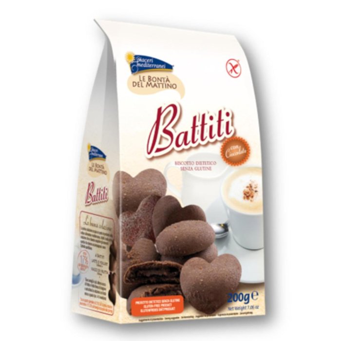 Piaceri Mediterranei Battiti Biscotti Al Cioccolato Senza Glutine 200 g