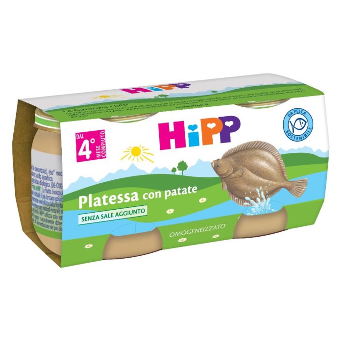 HiPP Biologico Omogeneizzato di Platessa con Patate dai 4+ Mesi 2 x 80g