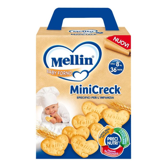 Mellin Snack Minicreck 180 g snack salato per la merenda dei bambini