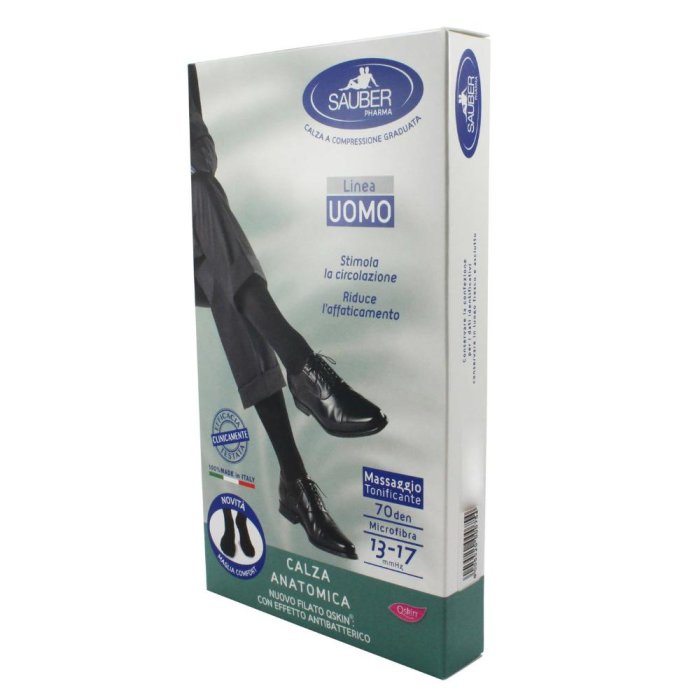 Sauber Uomo Calza Anatomica Q?Skin 70 den Nero Tg M