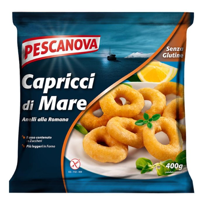 Pescanova Capricci di Mare Anelli Surgelati - Anelli di Pesce per Insalate e Fritture - Prodotto con Glutine