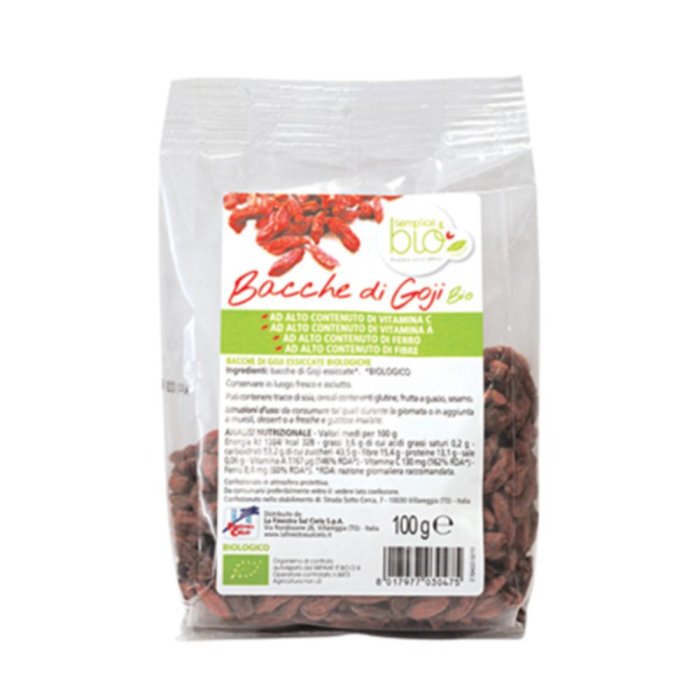 Bacche di Goji Bio Sempl e Bio Essiccate 100% Naturali Ricche di Antiossidanti e Vitamine