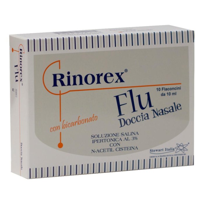 Stewart Italia Rinorex Flu Doccia Nasale 10 Flaconcini Da 10 ml