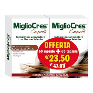MiglioCres  Capelli Splendenti integratore alimentare Anti-Caduta 60+60 Capsule