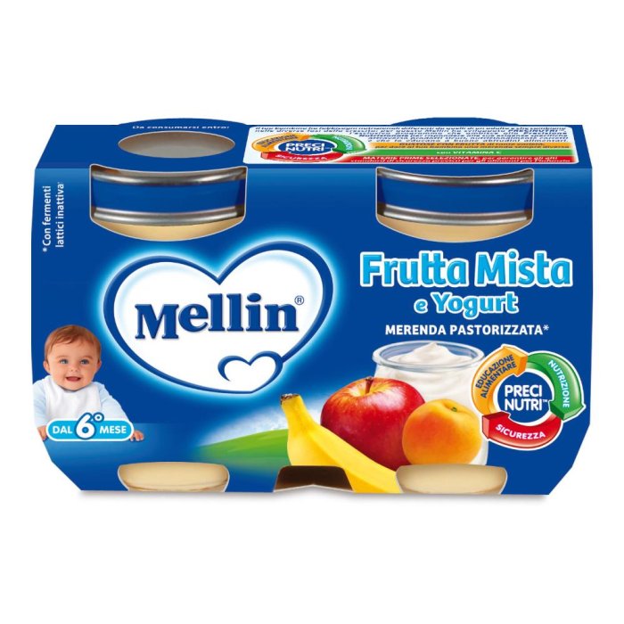 Mellin Merenda Yogurt Frutta Mista 120 G X 2 Pezzi