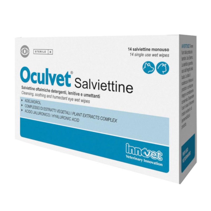 Innovet  Animali Domestici Oculvet Cani e Gatti Igiene Oculare 14 Salviette