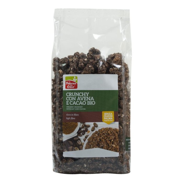 Crunchy avena e cacao bio 375 g cereali croccanti per la colazione