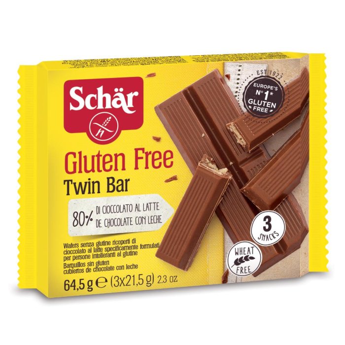 Dr.schar Schar Twin Bar Wafer Cioccolato Al Latte Senza Glutine 3 Barrette