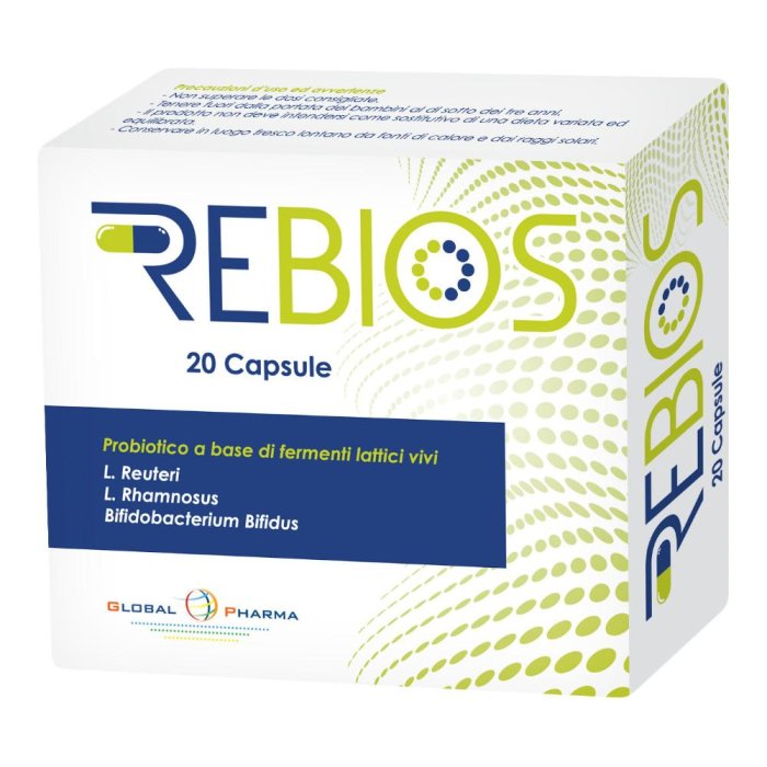 Rebios 20 Capsule Integratore Probiotico per Equilibrio della Flora Intestinale e Benessere Digestivo