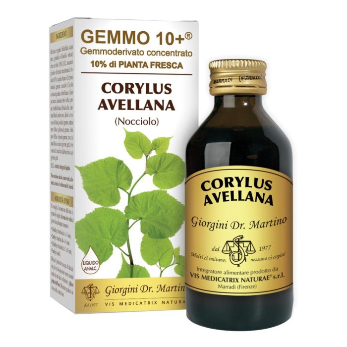Gemmoderivato Nocciolo analcolico 100 ml - macerato glicerico senza alcol per uso orale