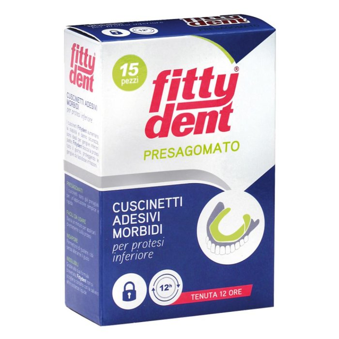 Ideco Fittydent - Cuscinetti Adesivi Morbidi per Portatori di Protesi 15 Pezzi