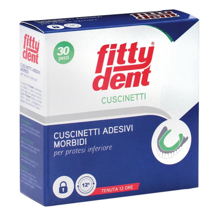 Ideco Fittydent - Cuscinetti Adesivi Morbidi per Portatori di Protesi 30 Pezzi