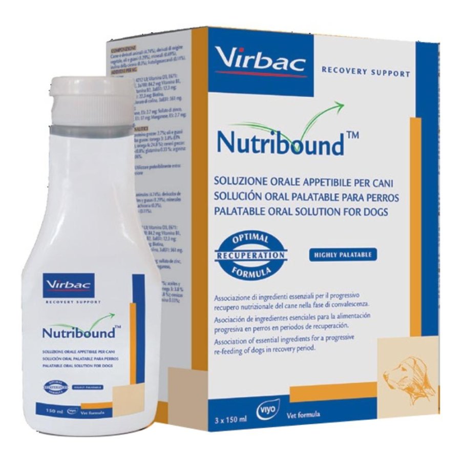 Virbac Nutribound Soluzione Orale Appetibile Per Cani 3 Flaconi X 150 Ml Virbac Nutribound Soluzione Orale Appetibile Per Cani 3 Flaconi X 150 Ml