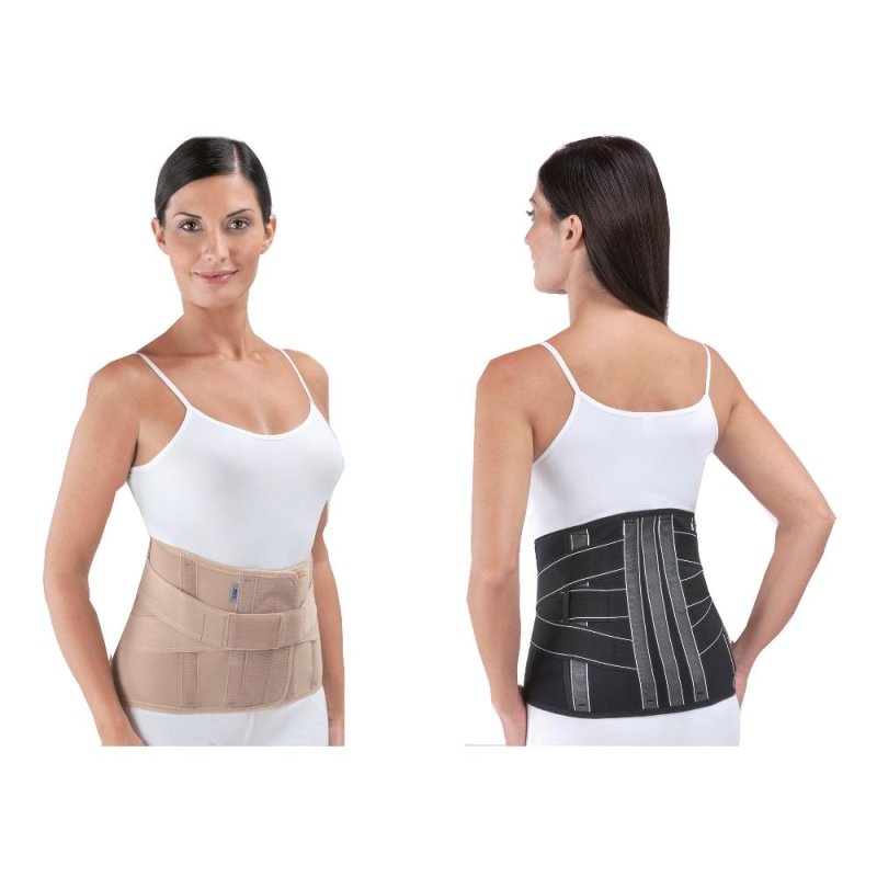 Corsetto Lombare Elastico FGP In Cross Nero Taglia M per Sostegno e Supporto Schiena