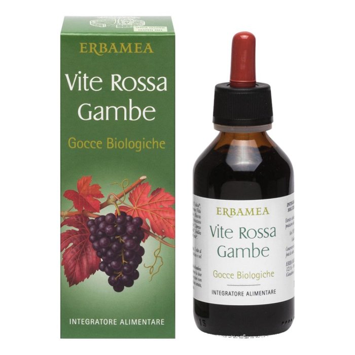 Vite Rossa Gambe Gocce Bio Erbamea 100 ml - integratore per microcircolo e gambe pesanti con estratti biologici