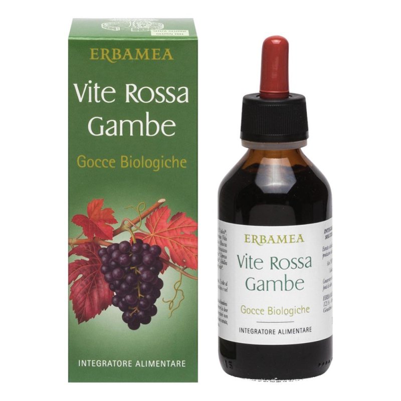 Vite Rossa Gambe Gocce Bio Erbamea 100 ml - integratore per microcircolo e gambe pesanti con estratti biologici