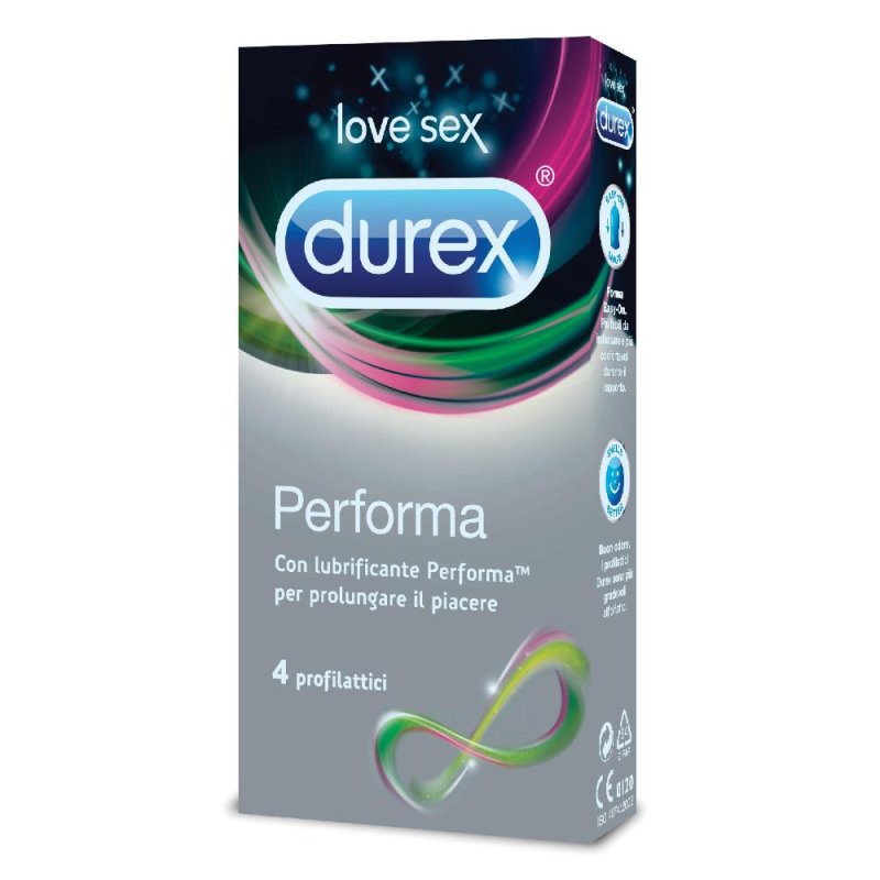 Durex Performa Ritardante Forma Classica Confezione con 4 Profilattici