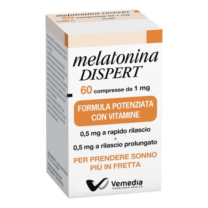 Vemedia Pharma Sonno e Relax Melatonina Dispert 1 mg Integratore 60 Compresse