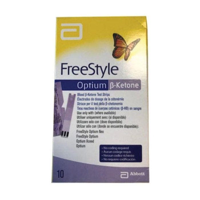FreeStyle Optium ?-Ketone 10 strisce strisce per la misurazione dei chetoni nel sangue