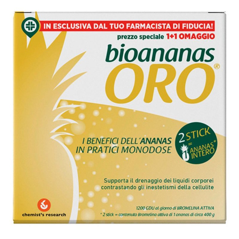 Chemist's Research Bioananas Oro Integratore Drenante 30 Stick Monodose