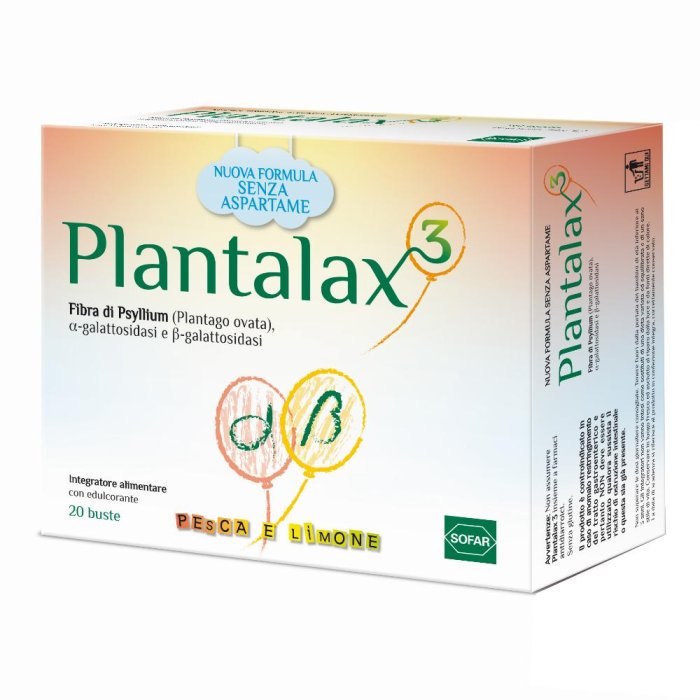 Sofar Plantalax 3 Pesca Limone Integratore Alimentare 20 Bustine