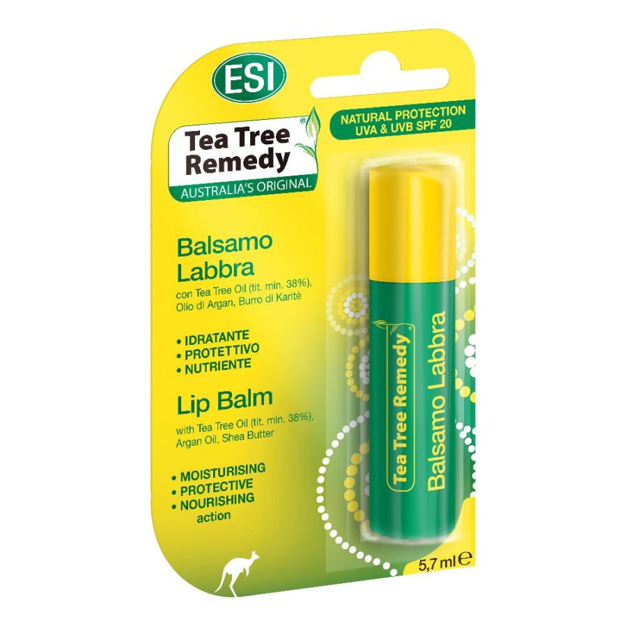 ESI Tea Tree Remedy - Balsamo per le Labbra Idratante SPF20 Stick 5,7ml