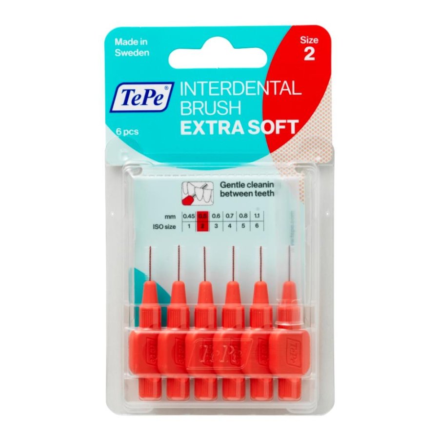TePe Scovolini Interdentali Extra Soft Misura 2 0,5 mm Colore Corallo 6 Pezzi