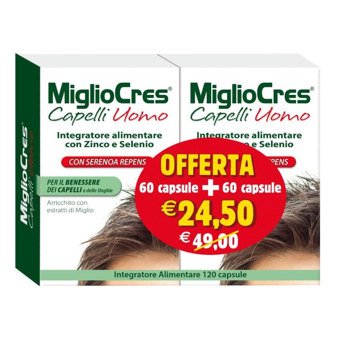 F&f Migliocres Integratore Alimentare Capelli Uomo 60+60 Capsule