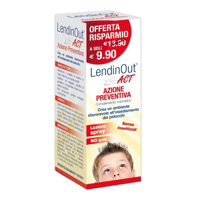 LendinOut Act - Spray azione preventiva contro i pidocchi 100 ml