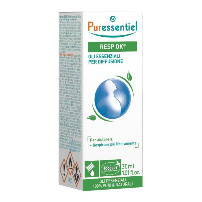 Puressentiel Respi Olio Essenziale per Diffusore Ambientale 30 ml – Miscela Balsamica per Respirazione e Benessere