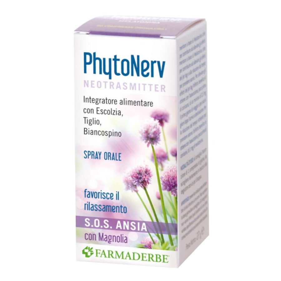 Farmaderbe Phyto Nerv Sos Spray Orale Integratore Alimentare 30 ml Farmaderbe Phyto Nerv Sos Spray Orale Integratore Alimentare 30 ml