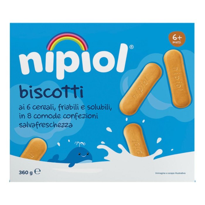 Nipiol Biscottini Prima Infanzia ai 6 Cereali confezione da 360 grammi