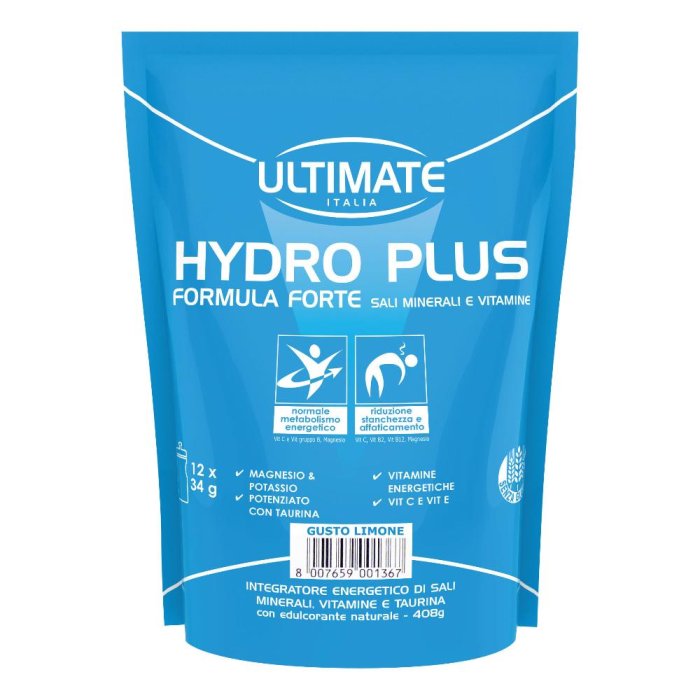 Ultimate Hydro Plus Lim 420 g - integratore in polvere gusto limone per idratazione e sport
