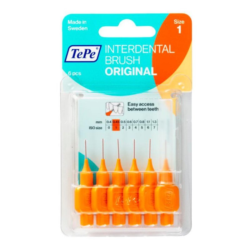 TePe  Cura Dentale Quotidiana 6 Scovolini Interdentali 0,45 Colore Arancio