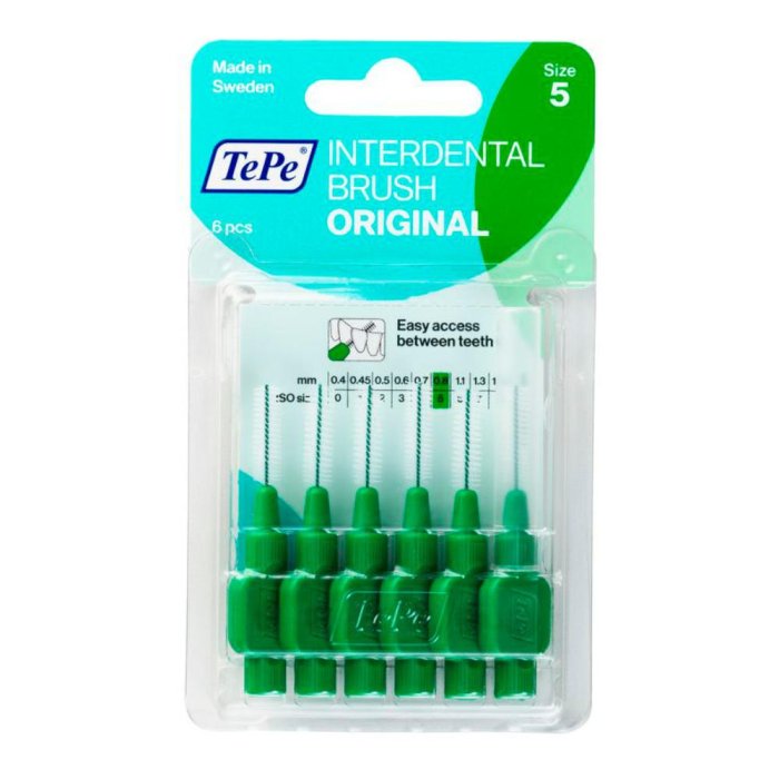 TePe  Cura Dentale Quotidiana 6 Scovolini Interdentali 0,8 Colore Verde