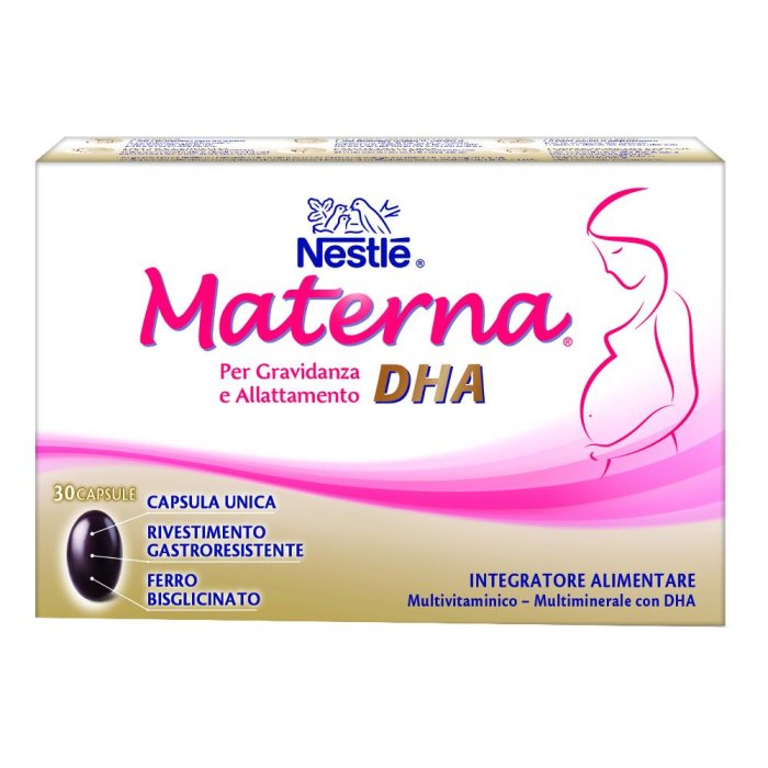 Nestlé Materna DHA Per Gravidanza e Allattamento 30 Capsule Gastroprotette