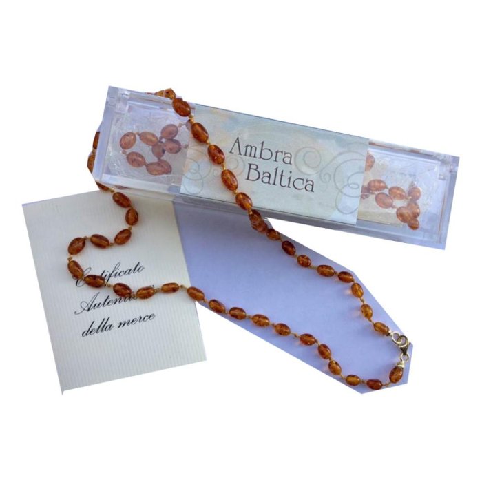 Collana ambra bimbi in ambra baltica naturale per dentizione neonati e bambini