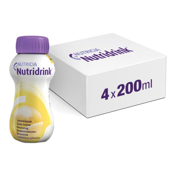Nutricia Nutridrink Supplemento Nutrizionale Orale Ipercalorico Normoproteico Gusto Banana 4x200 ml