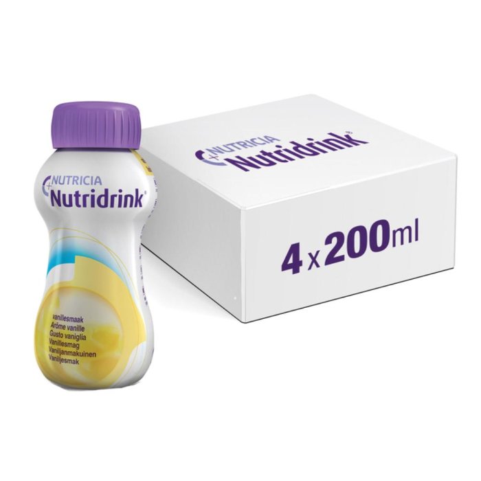 Nutricia Nutridrink Supplemento Nutrizionale Orale Ipercalorico Normoproteico Gusto Vaniglia 4x200 ml