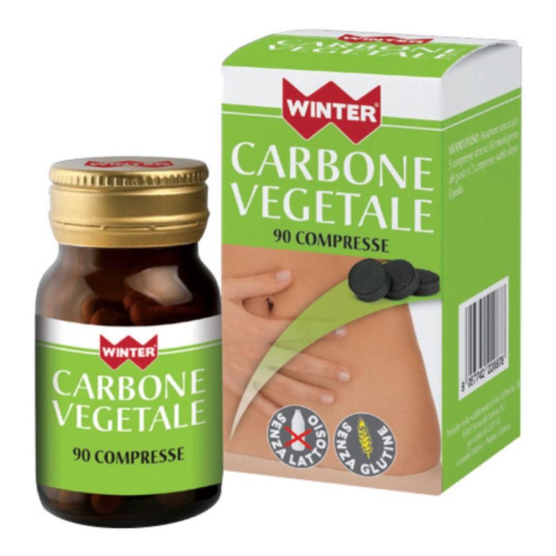Winter Carbone Vegetale 90 compresse - integratore a base di carbone attivo per gonfiore e gas intestinali