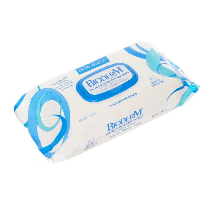 Bioderm Salviette Dermodetergenti 100 pezzi - salviettine pH fisiologico per pelli delicate di bimbi e anziani