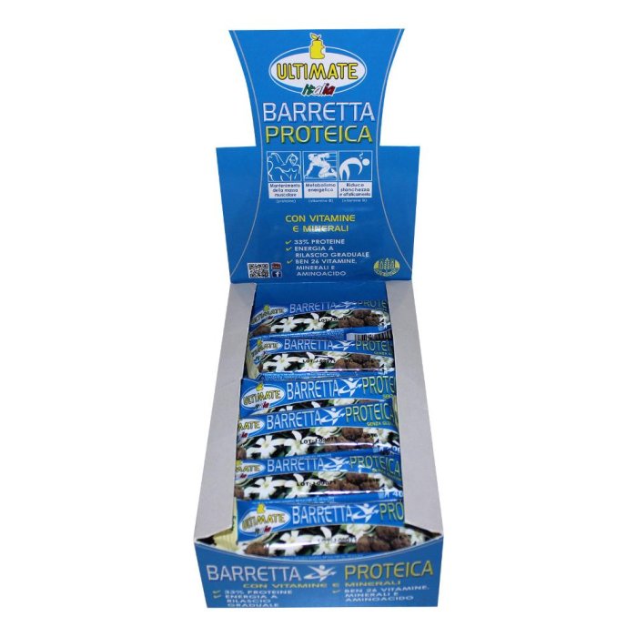 Ultimate Barretta Proteica da 40g Gusto Vaniglia e Cookies 24 Pezzi