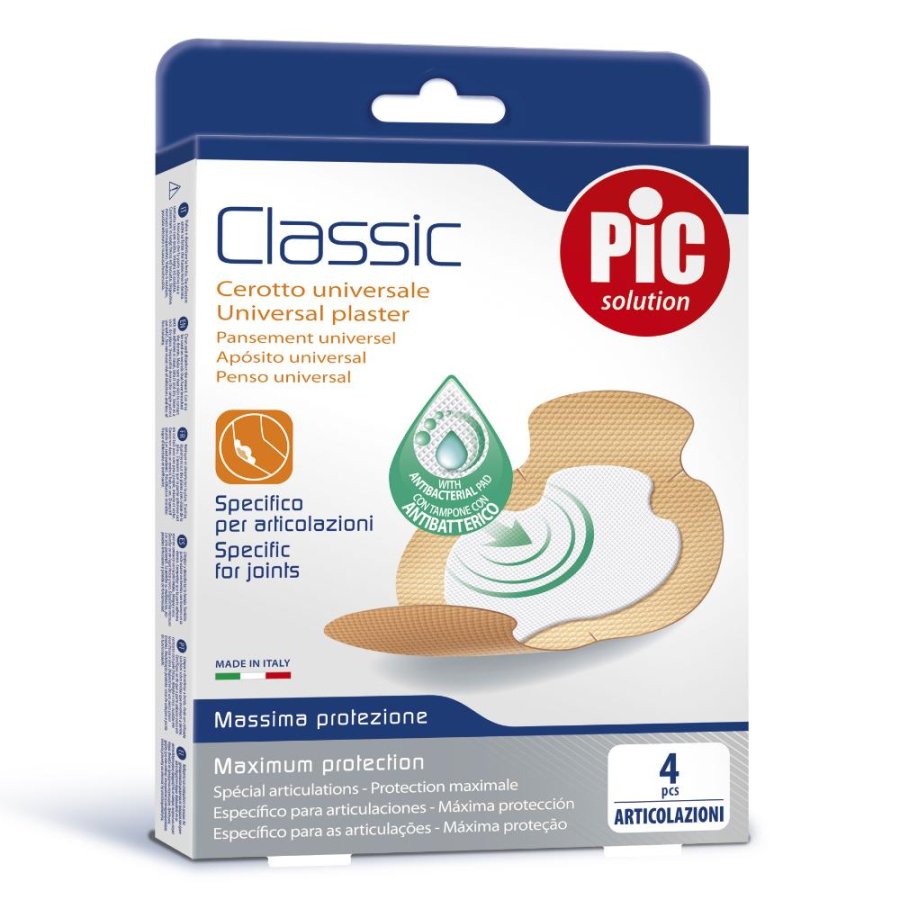 Pikdare Cerotto Pic Classic Articolazioni Antibatterico 4 Pezzi Pikdare Cerotto Pic Classic Articolazioni Antibatterico 4 Pezzi