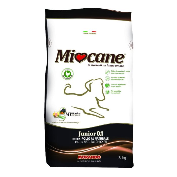 Miocane Junior 0,1 Carni Bianche 3 kg - alimento secco per cuccioli cane