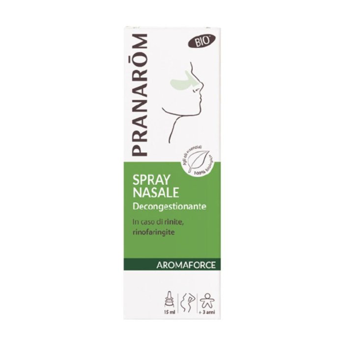Pranarom Aforce Spray Nasale Decongestionante Naturale per Naso Chiuso e Raffreddore 15 ml