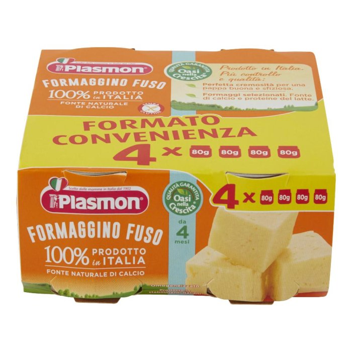 Plasmon Nascita e Crescita del Bambino Omogeneizzato Formaggino Fuso 4 x 80 g