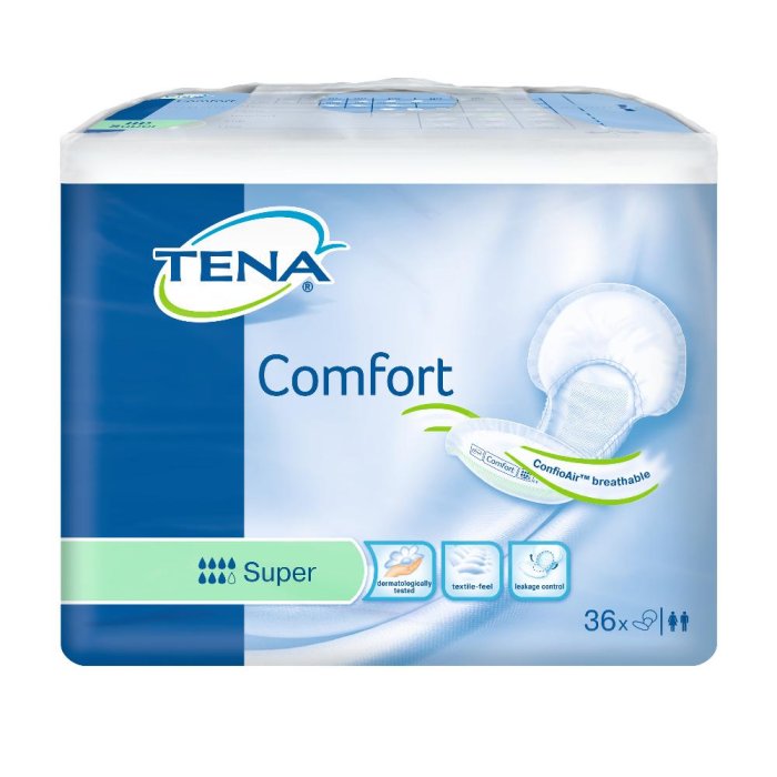 Tena Comfort Super Pannolone Sagomato Ampio Assorbente per Incontinenza,36 Pezzi