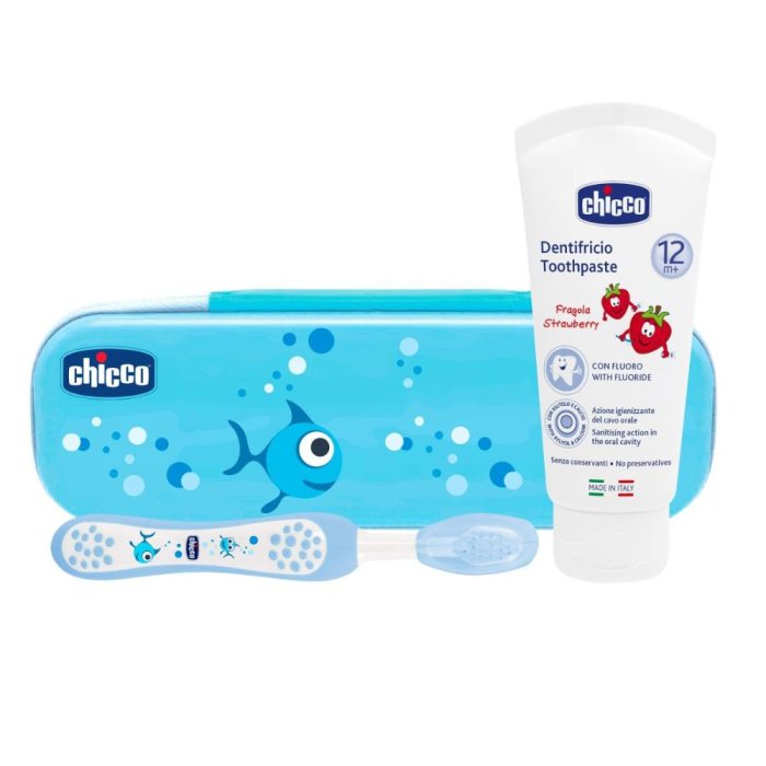 Chicco Set Dentale Azzurro Con Fluoro