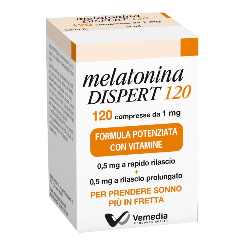  Melatonina Dispert 1 mg Vemedia Pharma Sonno e Relax Integratore 120 Compresse