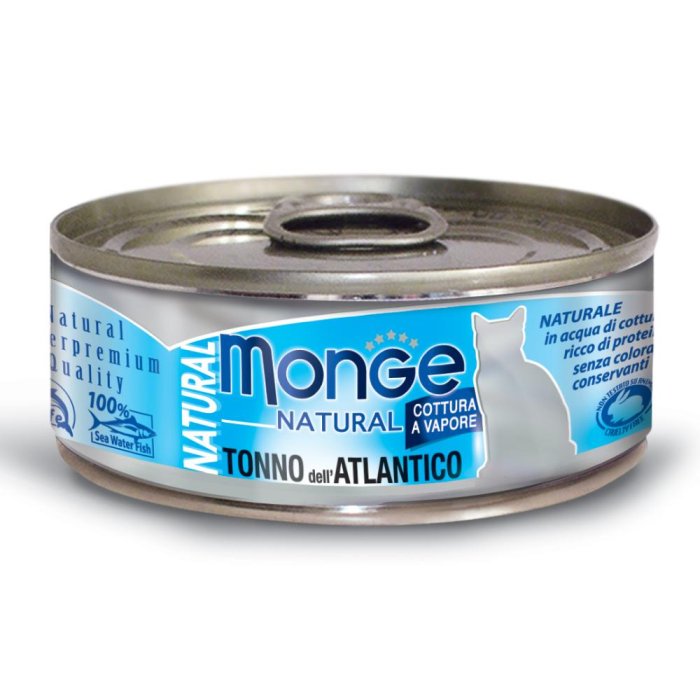 Monge Natural Tonno Atlantico 80 g - alimento completo per gatti al tonno